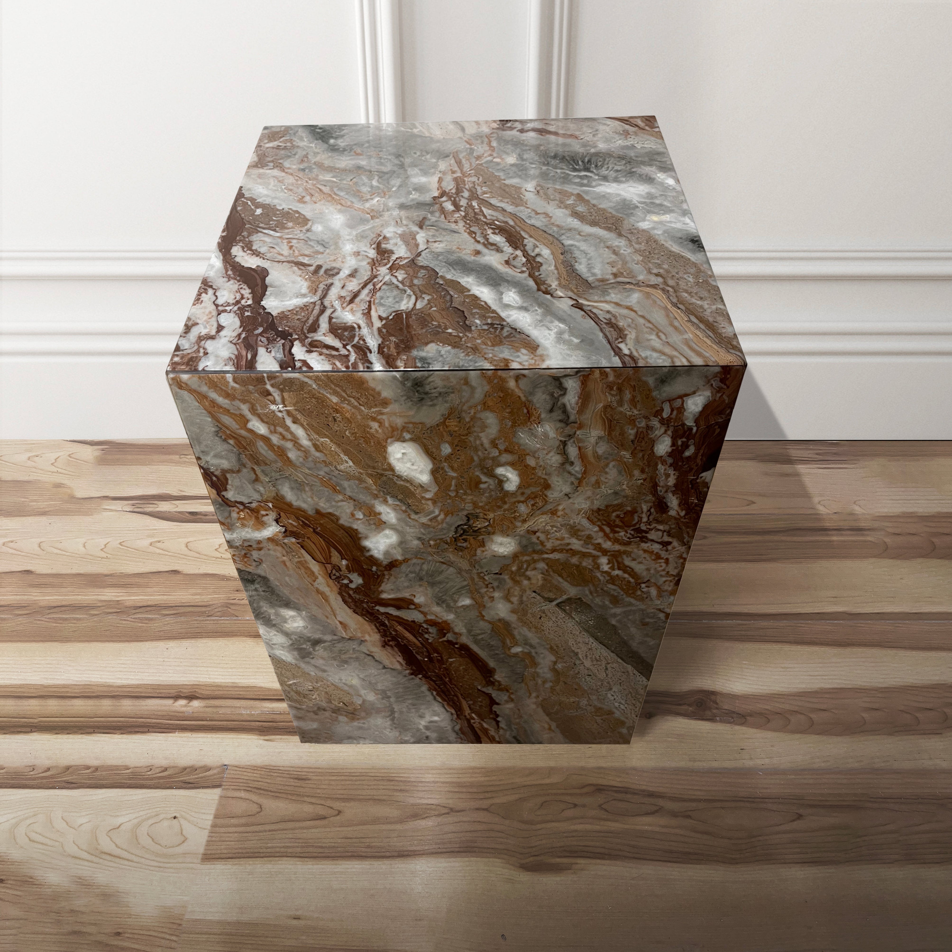 Arabescato Rosso Marble Cube